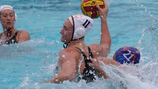 Tilly Kearns goes on the attack for one of her five goals at Pomona-Pitzer