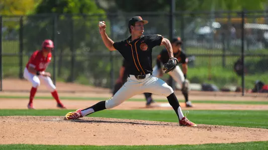 USC right-handed pitcher Grant Govel on the mound for the third game against Nebraska.