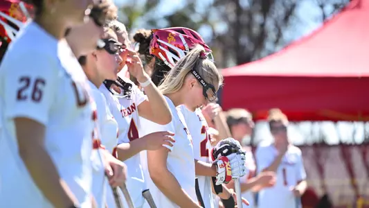 Haley Newton Waits in the Lineup During the Lacrosse Introductions