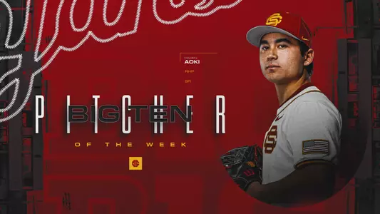 Caden Aoki Big Ten Pitcher of the Week Graphic