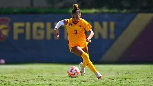 Kayla Colbert dribbles in the midfield against Arizona State at McAlister Field.