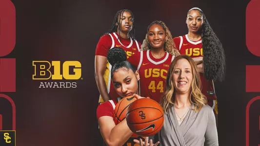 2025 All-Big Ten Award Winners - JuJu Watkins, Lindsay Gottlieb, Kiki Iriafen, Rayah Marshall, Kennedy Smith