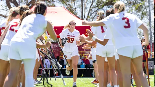 Sophomore Anna Regan runs in against Maryland at Dignity Health Sports Park