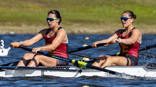 Abbie Diemer and Maeve Clifford in varsity four boat at Big Ten Invitational