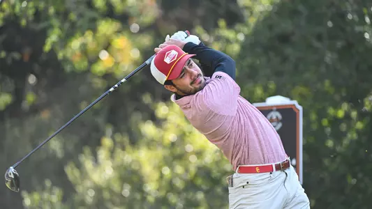 Antonio Safa hits ball off tee at Southwestern Invitational
