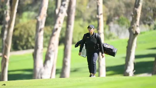 Catherine Park walks in the fairway at Palos Verdes G.C.