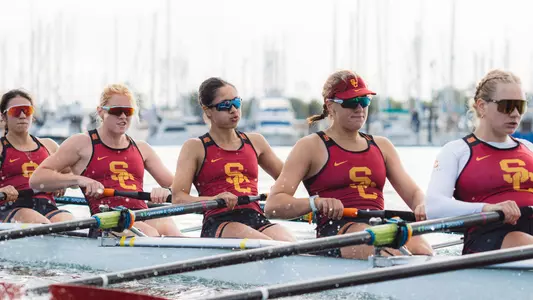 USC Varsity Eight boat in practice