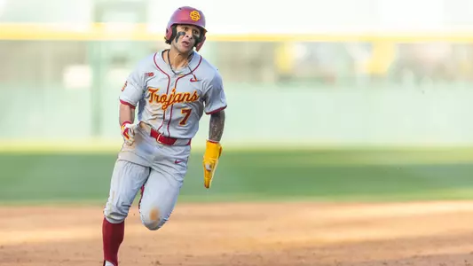 Abbrie Covarrubias sprints down the base path during the game against UC Santa Barbara.