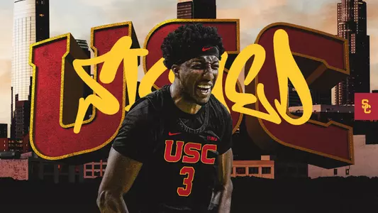 Graphic announcing EJ Neal has signed with USC Men's Basketball