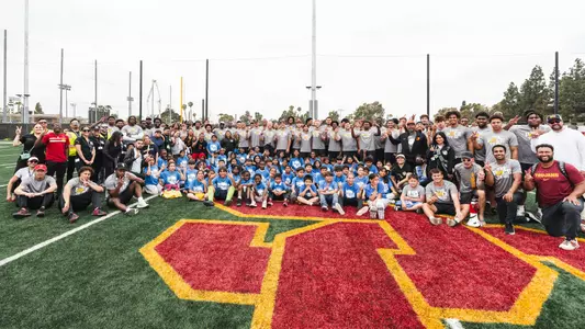 The USC football team hosted 75 first through fifth graders from LA’s BEST, an after school enrichment program for LAUSD elementary students, for a day of fun and football.