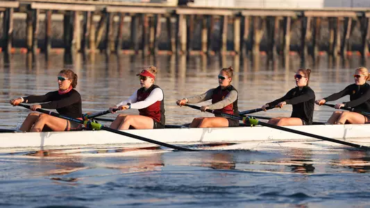 USC rowers at practice in Port of Los Angeles