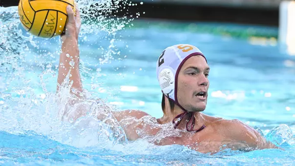 Stefan Brankovic looks to shoot in a game at UCLA