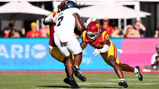 USC Trojans Football safety Bishop Fitzgerald tackles against Georgia Southern Eagles