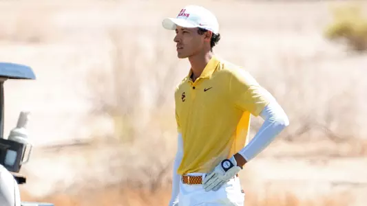Nicolas Dominguez looking into the distance during a round of golf.