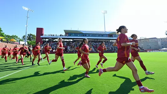 USC Women's Soccer team runs out vs CBU