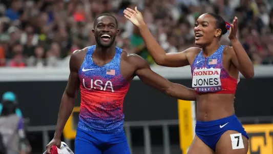 Rai Benjamin and Jasmine Jones