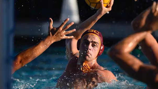 Robes López Duart takes aim in a game at Uytengsu Aquatics Center