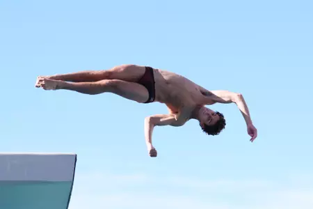 Luc Goertzen diving off platform