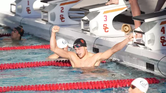 Michal Chmielewski after setting new school record in 100y fly
