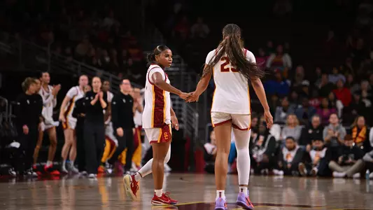 Londynn Jones and Kara Dunn shake hands