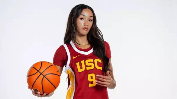 Jazzy Davidson holds a ball in her hands