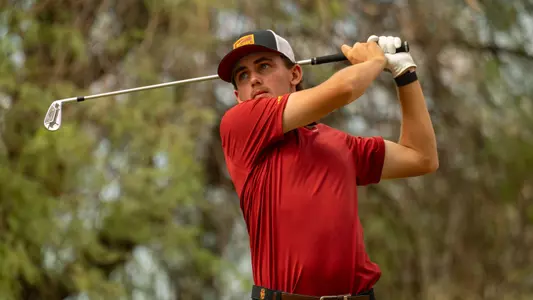 Jack Buchanan tees off at the Bombs Darts Birds Collegiate