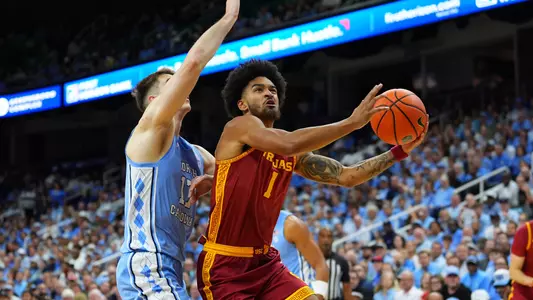 Rodney Rice drives to the basket against North Carolina