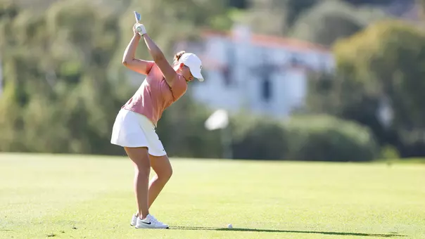Bailey Shoemaker swings an iron during the first round of the 2026 Therese Hession Regional Challenge