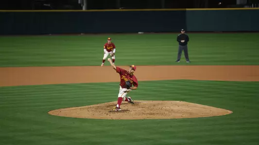 Grant Govel Pitching during second game against Pepperdine