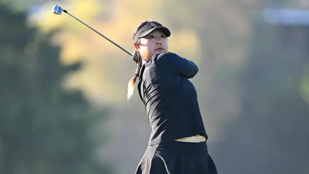 Catherine Park swings an iron during the final round of the 2026 Therese Hession Regional Challenge