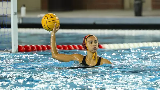 Lauren Schneider in goal vs Biola