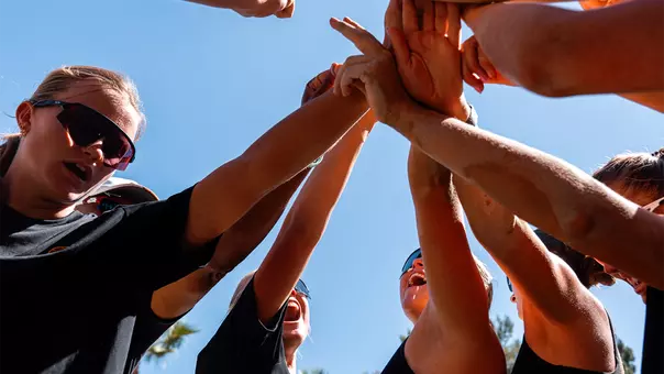 USC Beach Volleyball Huddle