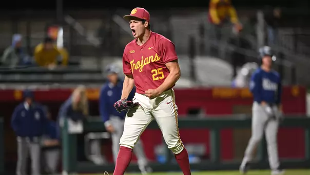 Sax Matson celebrates a strikeout