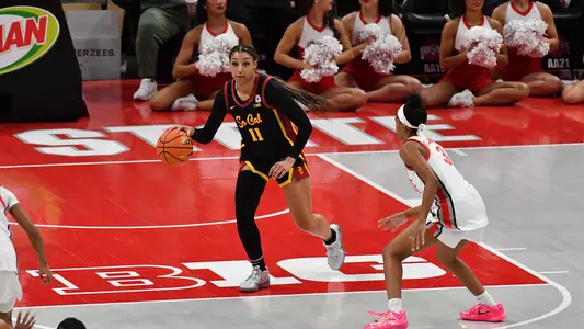 Kennedy Smith brings the ball down the court