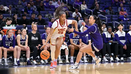 Kara Dunn dribbling the basketball