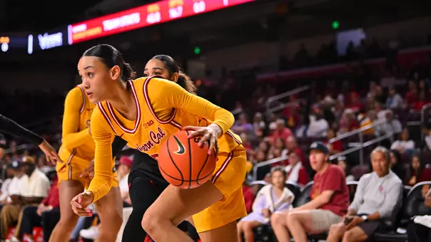 Jazzy Davidson drives to the basket.