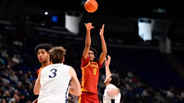 Alijah Arenas takes a shot against Penn State