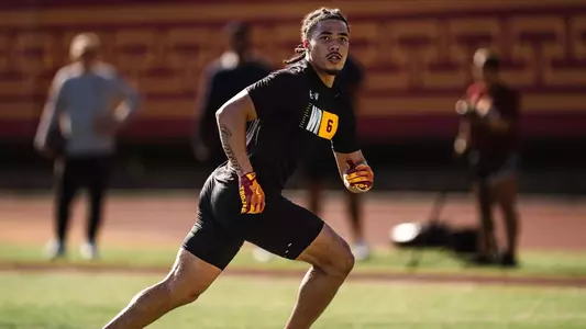 Wide Receiver Makai Lemon Runs Routes at Pro Day