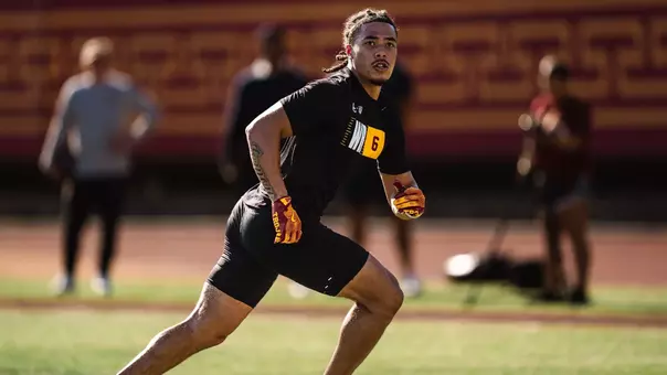 Wide Receiver Makai Lemon Runs Routes at Pro Day