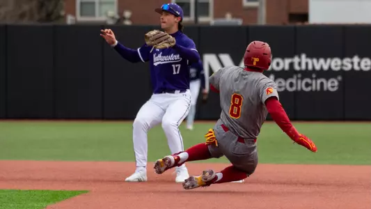 Kevin Takeuchi sliding into second base