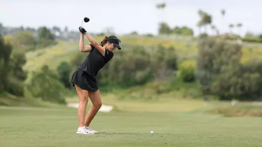 Sarah Hammett swings a driver at the GameAbove Invitational