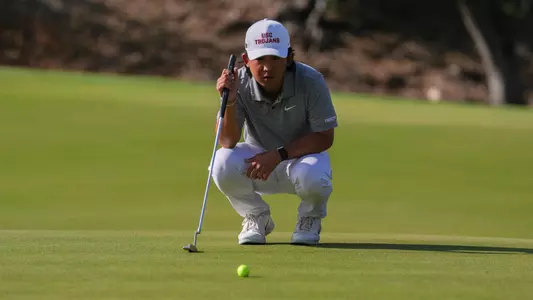 Jaden Dumdumaya surveys the green