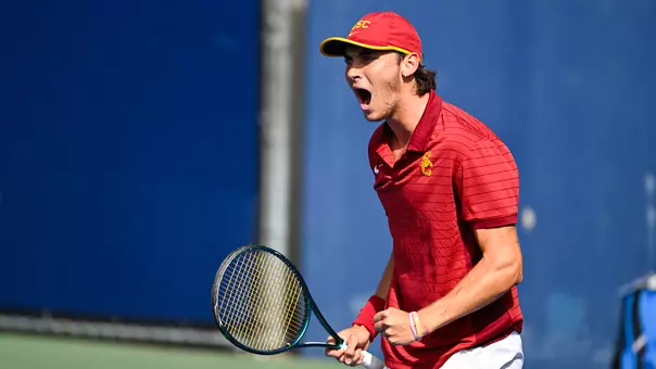 NATHAN TROUVE HITS A RETURN ON THE COURT