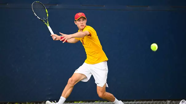 Connor Church v2 hitting the tennis ball.