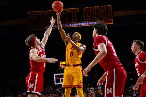 Jerry Easter II taking a shot against Nebraska