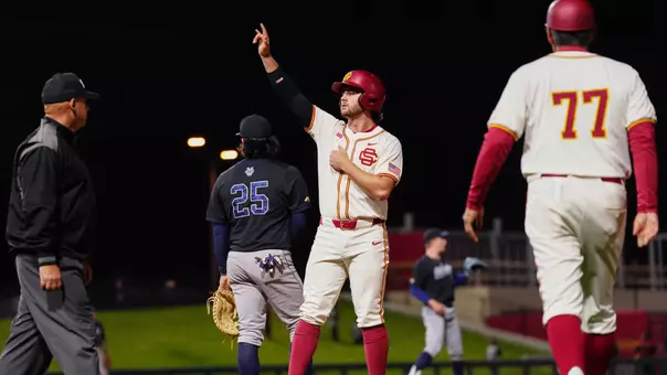 Andrew Lamb on base against UC Irvine