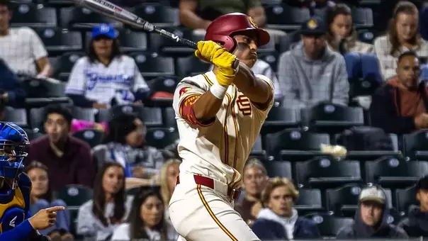 Augie Lopez batting vs. UC Sanata Barbara.