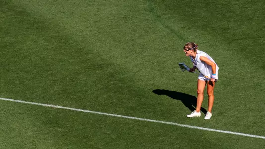 USC lacrosse defender Kate Gerrity stands at the restraining line during a game against Rutgers at Rawlinson Stadium