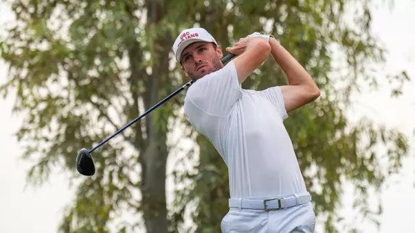 Luke Stock tees off at the 2026 Wyoming Cowboy Classic