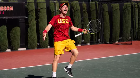 Max exsted celebrates on court